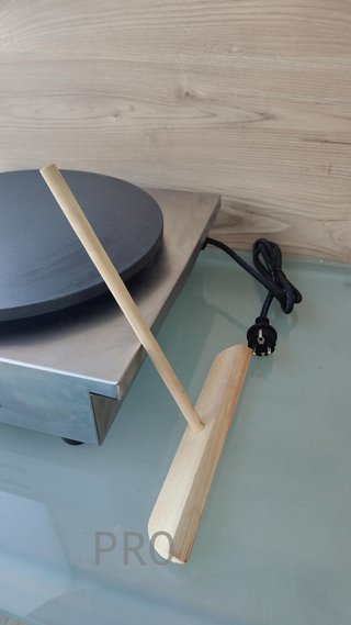 Crepera eléctrica, con esparcidor de madera