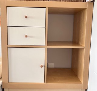 Estantería Kallax 4 huecos con puerta y cajones