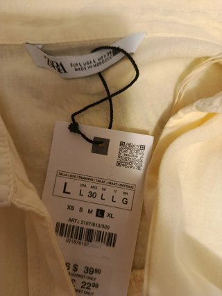 Camisa Zara amarilla y marrón
