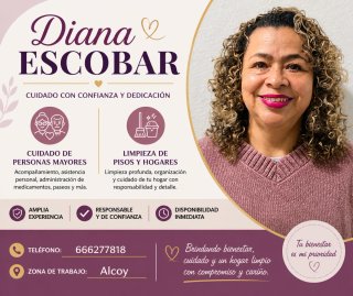 Cuidadora de mayores y limpieza de pisos