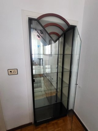Vitrina de cristal y metal negra