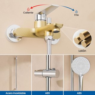 Grifo Bañera con Alcachofa, Columna de Ducha NUEVA