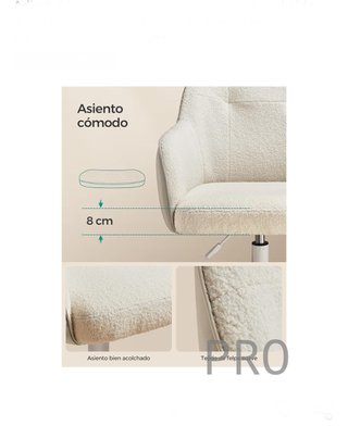 Silla de estudio giratoria, altura regulable