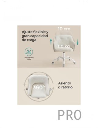 Silla de estudio giratoria, altura regulable