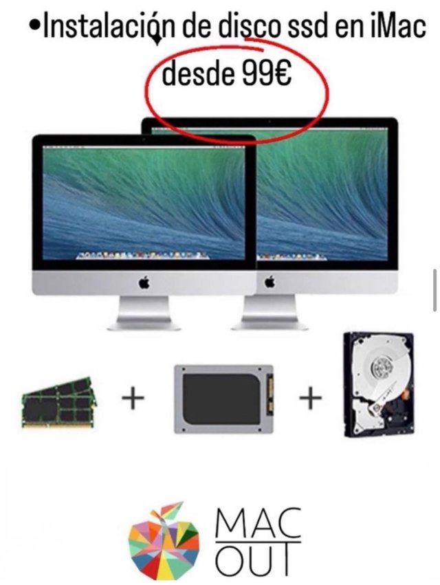 Instalación SSD iMac desde 99€