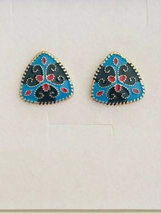 Orecchini vintage triangolari smaltati