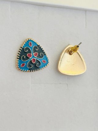 Orecchini vintage triangolari smaltati