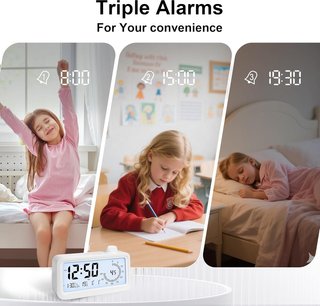 Reloj Despertador Digital LA FOCUSE Blanco NUEVO