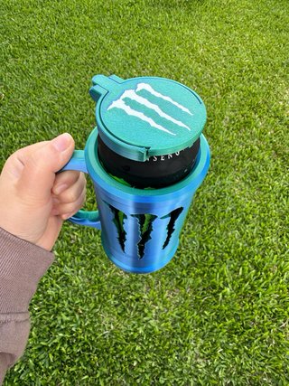 Caneca Monster Plástico Azul e Verde