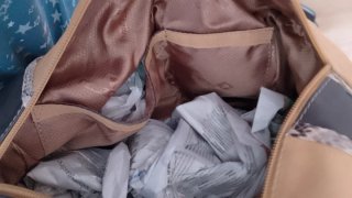 Bolso grande piel beige y marrón