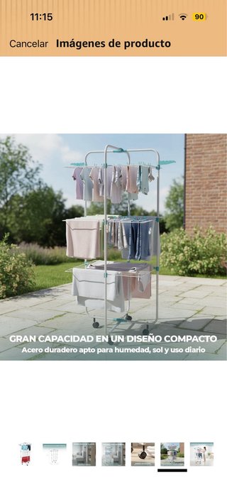Tendedero Vertical Plegable con Ruedas