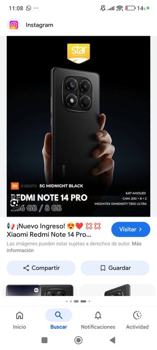 Xiaomi Redmi Note 14 Pro 5G Negro 256GB