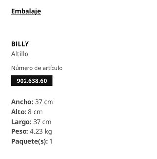 Altillo BILLY IKEA blanco 40x28x35 cm