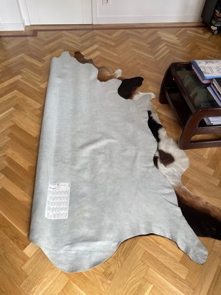 Alfombra Piel Vaca Marrón y Blanca