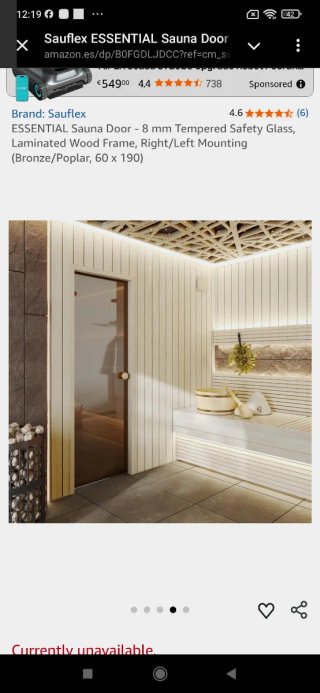 Puerta Sauna Sauflex ESSENTIAL 8mm