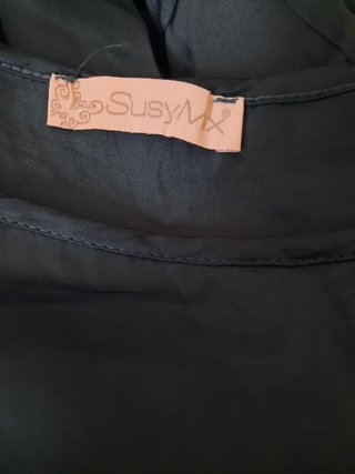 Vestito lungo Susy Mix verde petrolio viscosa S/M