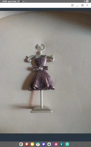 Joyero Soporte Vestido Morado y Plateado