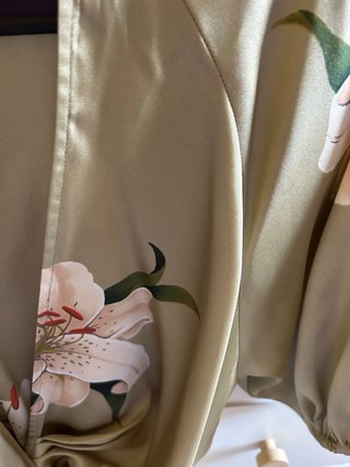 Vestido Zara Estampado Verde Talla S