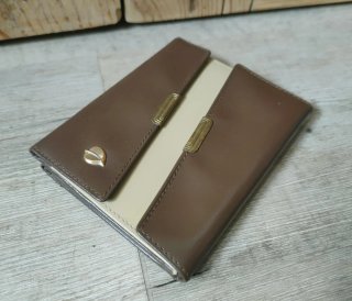 Monedero billetero de piel bicolor S