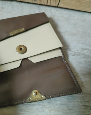 Monedero billetero de piel bicolor S