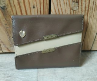 Monedero billetero de piel bicolor S