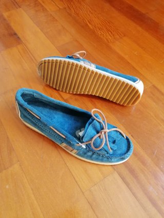 Mocassini blu Hush Puppies vera pelle