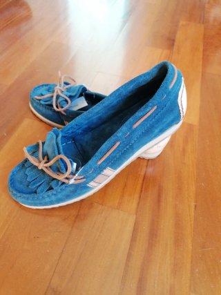 Mocassini blu Hush Puppies vera pelle