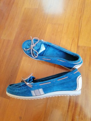 Mocassini blu Hush Puppies vera pelle