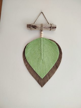 TAPICES de Hojas/Plumas macramé