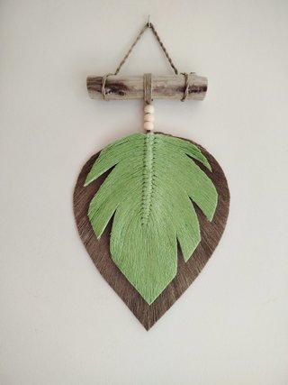 TAPICES de Hojas/Plumas macramé