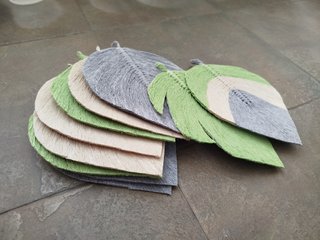 TAPICES de Hojas/Plumas macramé