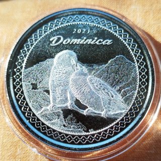 Onza pura plata Loros Sisserou Dominica 2021