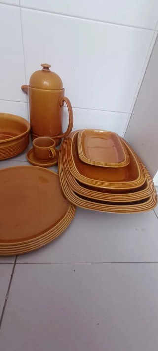 Vajilla Completa Cerámica Marrón