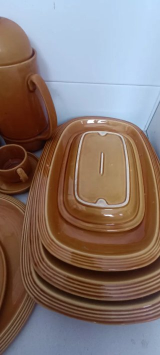 Vajilla Completa Cerámica Marrón