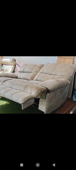 Sofá 2 Plazas Relax Eléctrico Beige