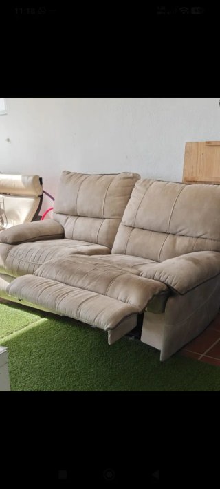 Sofá 2 Plazas Relax Eléctrico Beige