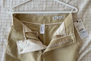 Zara Pantalones Cargo Beige