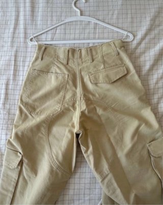 Zara Pantalones Cargo Beige