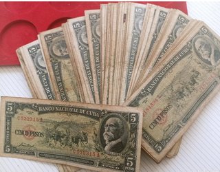 100 Billetes 5 Pesos Cuba 1958