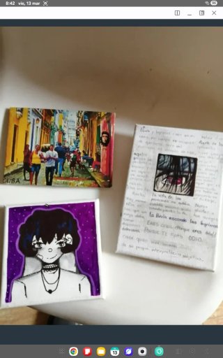 3 Piccoli Teli Dipinti a Mano