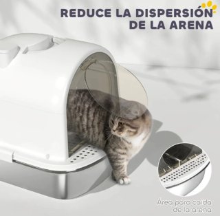Arenero para gatos con techo