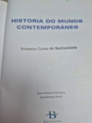 Libro texto Historia mundo contemporáneo 1° bac