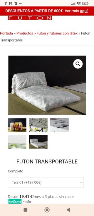 2 Futon giapponesi portatili Haiku, 190€ ciascuno, 100€