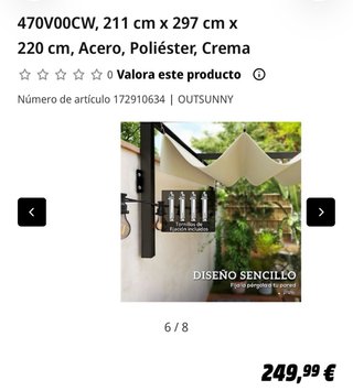 Pérgola de jardín Aosom Beige/Negro