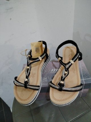 Sandali Donna N.38 Nero e argento