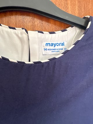 Vestido azul marino Mayoral con lazo