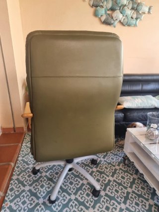 Sedia da ufficio in pelle verde di alta gamma