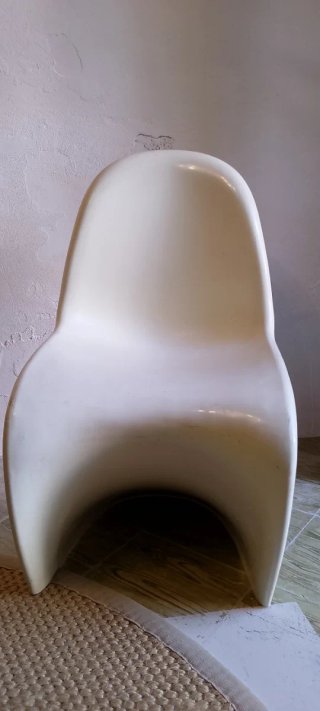 4 Sillas estilo Panton Blancas Diseño Vintage