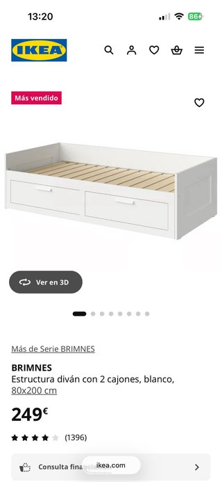 Cama extensible Brimnes blanca