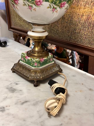 Lámpara Quinqué de Porcelana